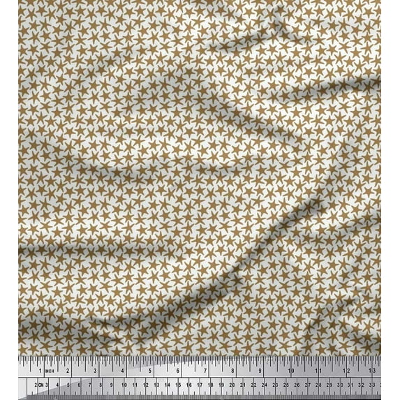 Soimoi Cotton Poplin Fabric Stars Star Decor Fabric Printed Yard 56 Inch Wide