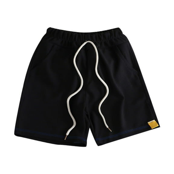 Ruyang Boys Solid Causal Athletic Shorts with Drawstring Summer Pull On Jogger Shorts Elastic Waist Baggy Daily Bottoms