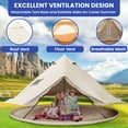 thumbnail image 4 of ModFusion 10’ All Season Glamping Bell Tent Waterproof for Outdoor Family Gatherings, Picnics, and Barbecues Including 4 Breathable Windows and Stove Jacks in Beige, 4 of 10