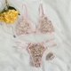 thumbnail image 1 of Conjunto de ropa interior sexy con sujetador y flores bordadas en tres dimensiones y tres puntos, 1 of 6