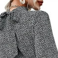 thumbnail image 5 of Finale Effacer! Femmes Robe Col Roulé Bouffée à Manches Longues Robe Taille Cravate Imprimé Léopard Casual Flowy Parti Maxi Robes, 5 of 5