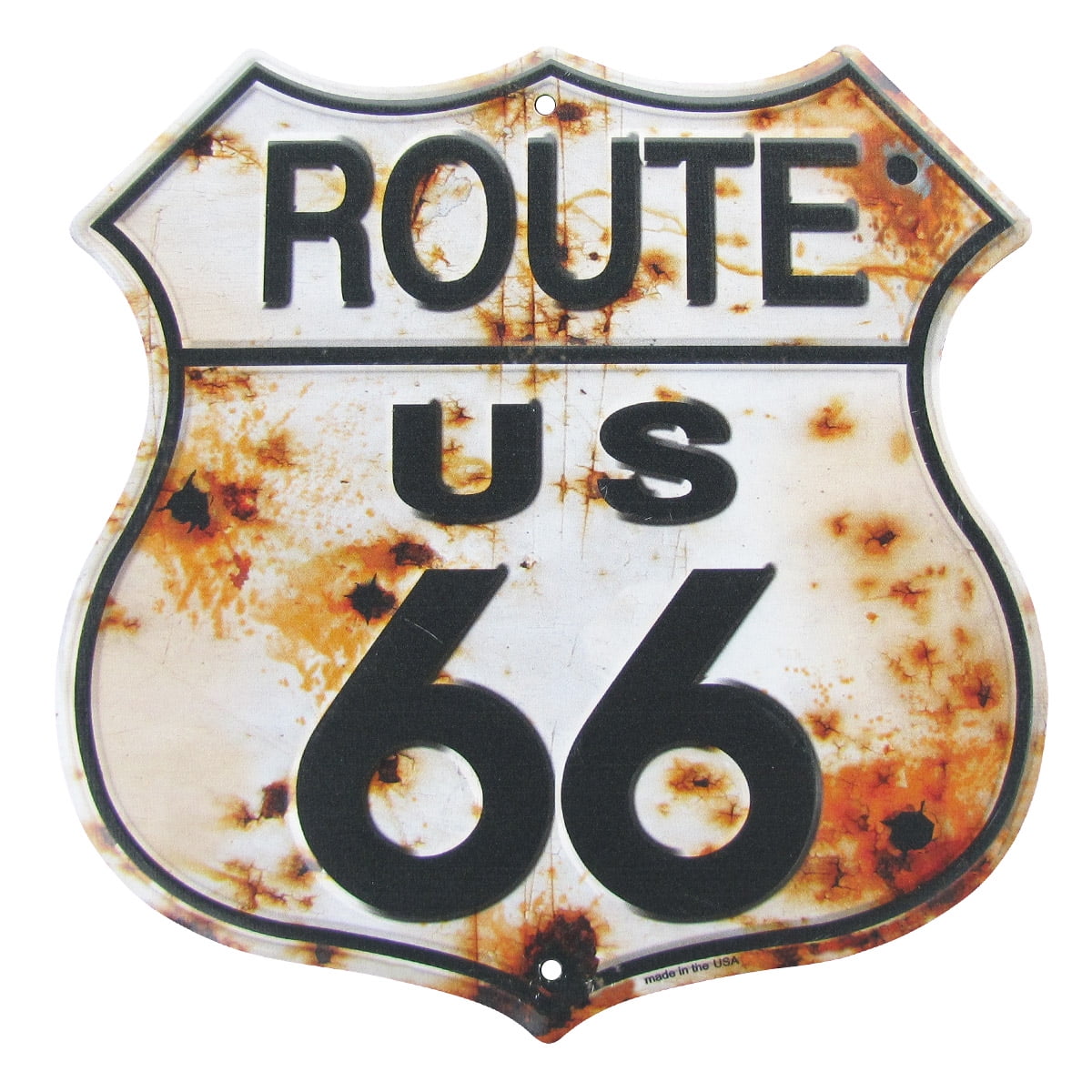 Historic route 66 vintage garage large métal tin affiche de signe style rétro "