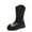 Z02 Black, variant on CXYYY Girls Lace Up Boots Mid Calf Riding Boots Leather Side Zipper Punk Boot for Teen Girls Shoes (White 5.5-6 Years)