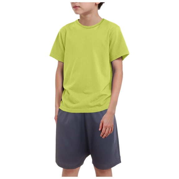 Gubotare Little Boy Pajamas Toddler Girls Boys Kids Girls Boys Animal Flower Patern Sleepwear Pajamas Summer Viscose Pjs Size 5-6T (Green,5-6 Years)