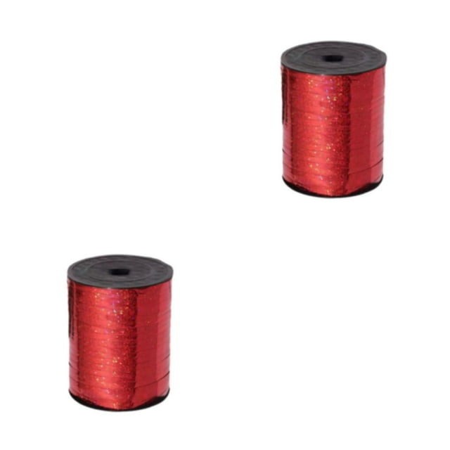 kurtrusly Sparkling Ribbon Balloon Sturdy And Durable For Crafts And Gift Packaging Tidy Golden Curled Ribbon red 2Set