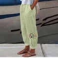 thumbnail image 5 of Ailaofu Women's Summer Fashion Printed Long Pants Elastic Waist Casual Trousers with Pockets for Daily Outings, 5 of 8