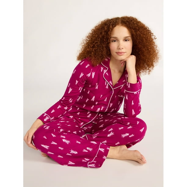 Clare Pink Cotton Poplin Short Sleeve Pajamas | Needham Lane