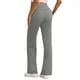 thumbnail image 5 of Amzcrzy Pantalones Yoga Mujer Color Liso - Cintura Elástica, Control Abdominal, Corte Acampanado, Leggings Elásticos Cómodos, Bolsillos S-2XL Gris, 5 of 7