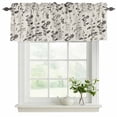 thumbnail image 2 of 2 Pack Valances for Windows, Black Grey Botanical Window Valances for Living Room/Bedroom/Bathroom, Rustic Country Spring Floral Summer Leaf Light Filtering Kitchen Curtain Valance 42"W x12" L, 2 of 9