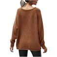 thumbnail image 5 of Lilgiuy Women's Autumn/Winter Off Shoulder Round Neck Pullover Knitted Loose Sweater for New Year Thanksgiving, 5 of 5
