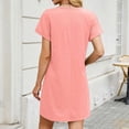 thumbnail image 5 of WTXUE Short Sleeve, Women Summer Dress V Neck Loose Knit Pockets Beach Midi Casual Dress, Women'S Nightgowns & Sleepshirts, Nightgowns & Sleepshirts, S-2XL, 5 of 10