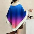 thumbnail image 4 of Riecok Fleece Shawl Wraps for Women Collared Gradient Fuzzy Cape Elegant Thick Warm Pullover Coats for Holiday Party, 4 of 6
