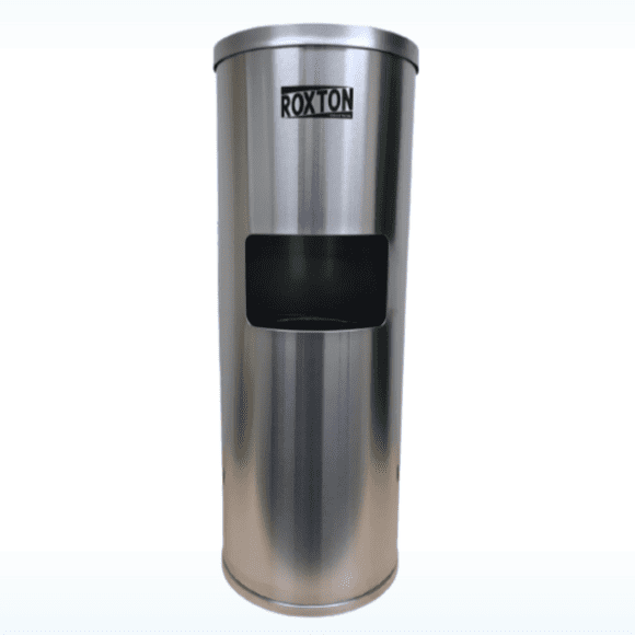 Roxton Stainless Steel Floor Stand, Wipes Dispenser, Built-in Trash Can, Suitable for Gyms, School & Offices