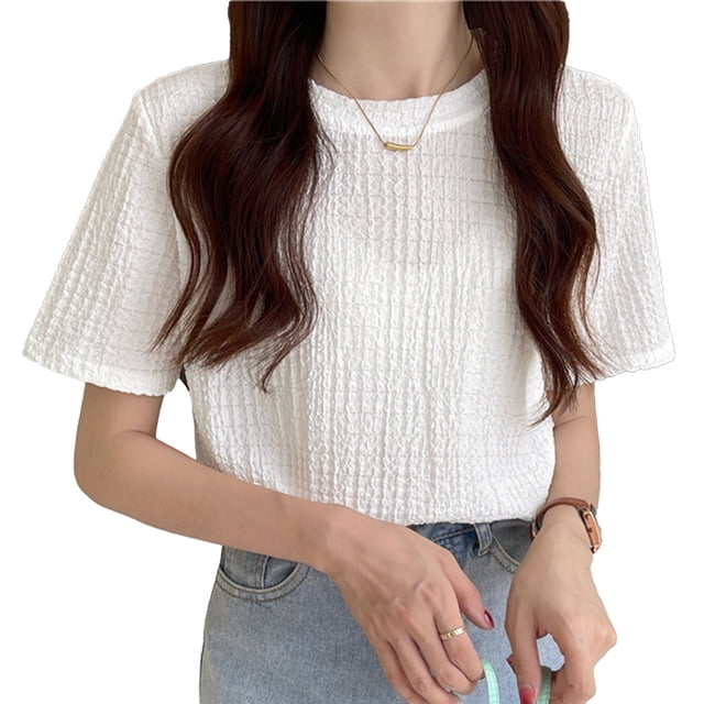 Camiseta de manga corta para mujer con cobertura de brazo de viscosa ligera para uso diario ANGGREK Otros