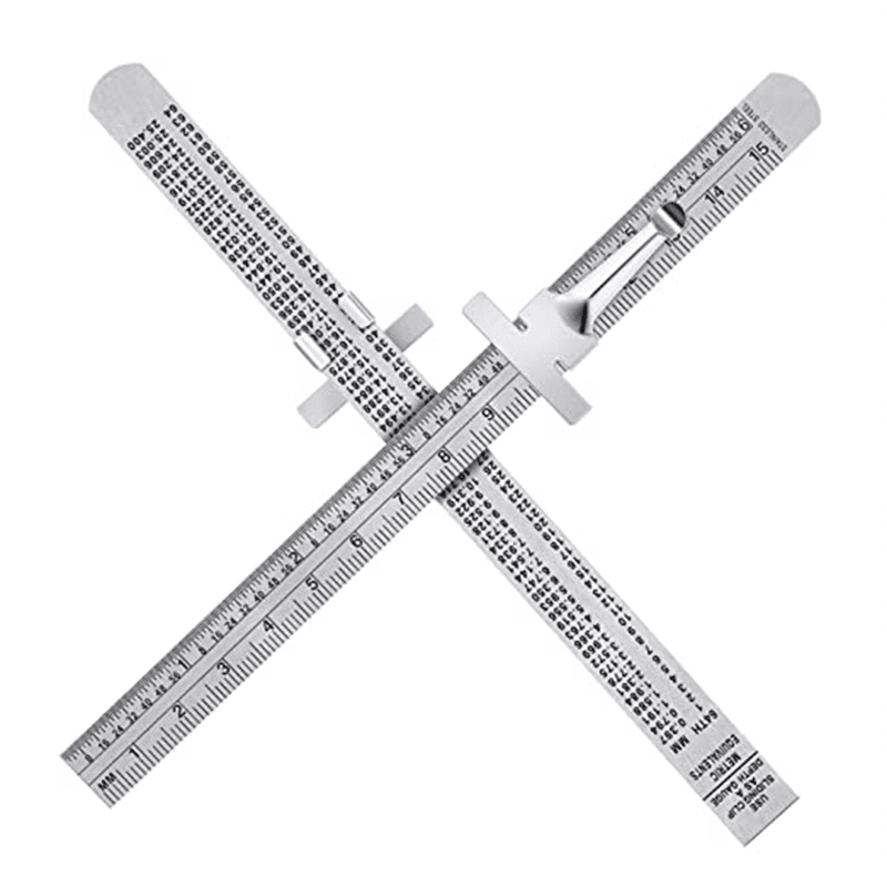 6inch 15cm Pocket Ruler Stainless Steel Ruler Detachable Clip Steel