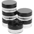 thumbnail image 5 of 20 unidades de caja de crema redonda de 5g, botella de crema, botella separada para cosméticos, botella de viaje vacía y 4 hisopos (negro), 5 of 5