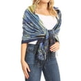 thumbnail image 4 of Sakkas Oria Women's Soft Lightweight Colorful Printed Shawl Scarf Wrap Stole - Landscape 1 - One Size Regular, 4 of 7
