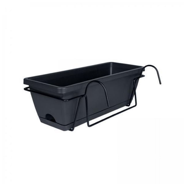 DOLITY 2x Window Planter Box Balcony Railing Planter Pot Hanging Garden Planter Rail Planter Rectangular Flower Pot Vase Garden Home Decoration Rail