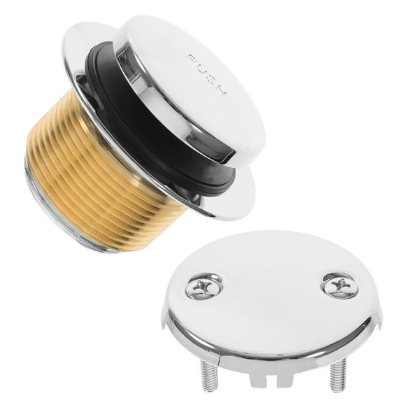 FENGGUIQU 1Set Stainless Steel Bathtub Drain Kit with Overflow Cover and Drain Plug for Bathroom Use