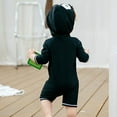 thumbnail image 4 of WOYY Toddler Boys Long Sleeve Cartoon Penguin Hooded One-Piece Swimsuit Swimwear Onesie, 4 of 4