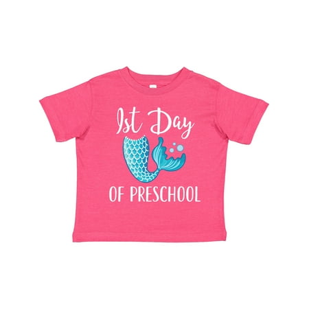 

Inktastic 1st Day of Preschool Girls Mermaid Tail Girls Toddler T-Shirt