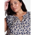 thumbnail image 4 of Terra & Sky Women's Plus Sleeveless Eyelet Ruffled Trim Cotton Tank Top, Sizes 0X-5X, 4 of 5