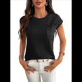 thumbnail image 1 of Suéter Informal de Cuello Redondo y Rayas con Aguja Gruesa para Mujer, Color Negro, Talla XL, 1 of 8