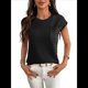 thumbnail image 1 of Suéter Informal de Cuello Redondo y Rayas con Aguja Gruesa para Mujer, Color Negro, Talla M, 1 of 8