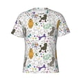thumbnail image 3 of Naloa Colorful Poodle Dog Men's T-Shirt Sport T-shirt Men's Basic Tee Casual Men's Shirt, Round Neck, Short Sleeves - Small, 3 of 5