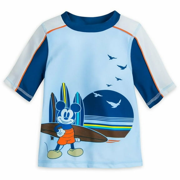 Mickey Mouse Rash Guard Boys 50  UV Protection Toddler Size 2