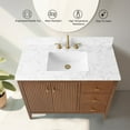 thumbnail image 6 of Vanity Art 42" Double Door Bathroom Vanity with Sink, Freestanding Storage Cabinet with Engineered Marble Top, Flip Down Tray, Drawer, and Shelf, 6 of 8