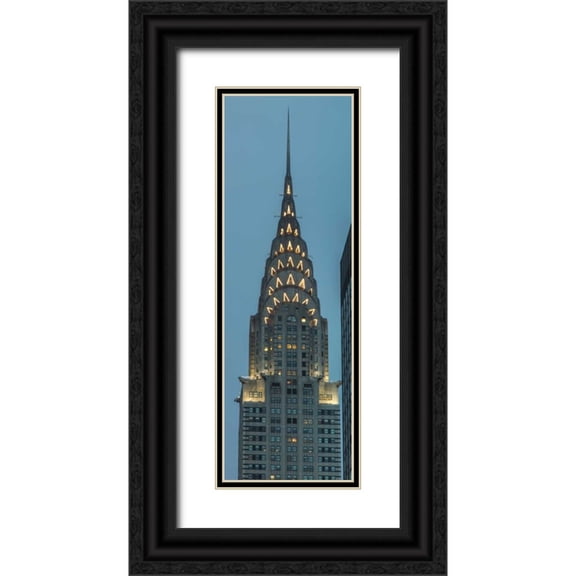 Frank, Assaf 9x18 Black Ornate Wood Framed with Double Matting Museum Art Print Titled - Chrysler Building in New York city
