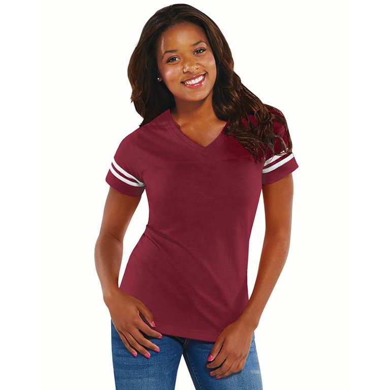 LAT 3537 Ladies Fine Jersey Football Tee