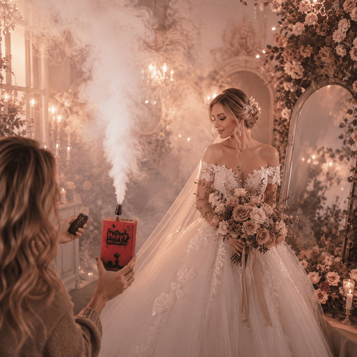 Portable Mini Fog Machine with Remote Control, Rechargeable Handheld Smoke Machine for Halloween, Photography, Cosplay, Parties & Video Effects