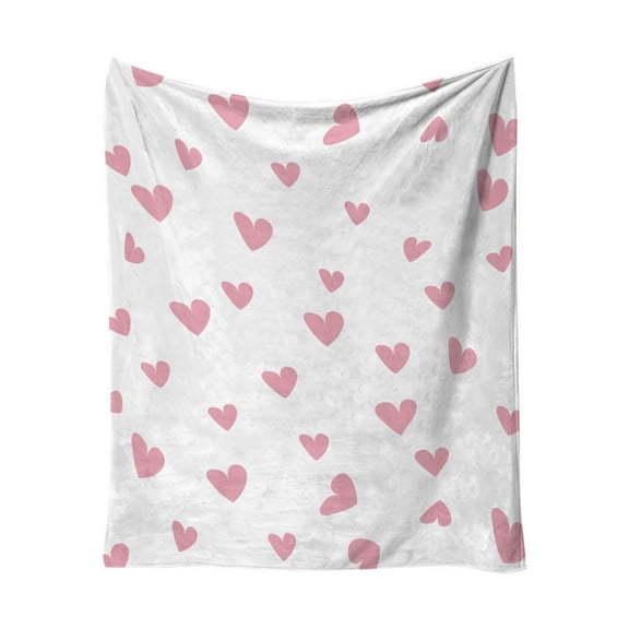 Zonao Valentine's Day Throws,Love Print Blankets and Throws Throws for Couch Warm Throw Blanket Soft Plush Blanket 51.18x39.37in