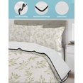 thumbnail image 3 of Twin XL Quilt Bedding Set, Green Leaves Reversible Summer Quilt 3 Pieces, Retro Botanical Leaf Minimalist Art Lightweight Bedspreads Coverlets with 2 Pillow Shams for All Seasons, 3 of 5