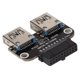thumbnail image 1 of Adaptador de placa base USB 30 recto cabezal hembra USB 30 de 19 pines/20 pines a divisor hembra tipo USB 30 A dual para placa base de PC - 480 Mbps ANGGREK Otros, 1 of 8