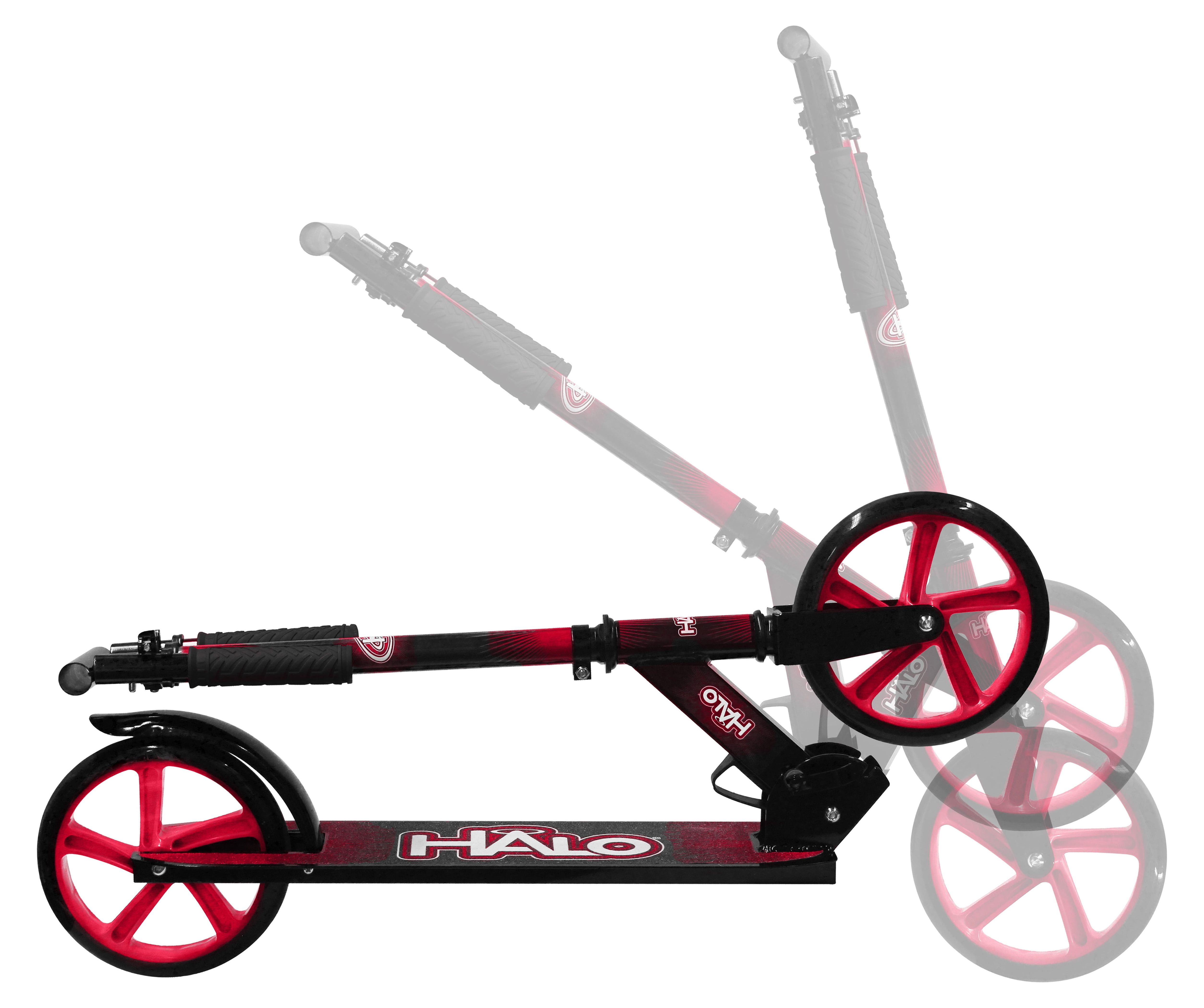 HALO Rise Above Supreme Big Wheel (8") Scooter - Red -  Designed for all Riders, Adults, Teens, Tweens, Children (Unisex) - Commuting Made Easy!