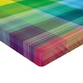 thumbnail image 2 of Ambesonne Vintage Rainbow Fitted Sheet, Retro Plaid, California King, Multicolor, 2 of 3