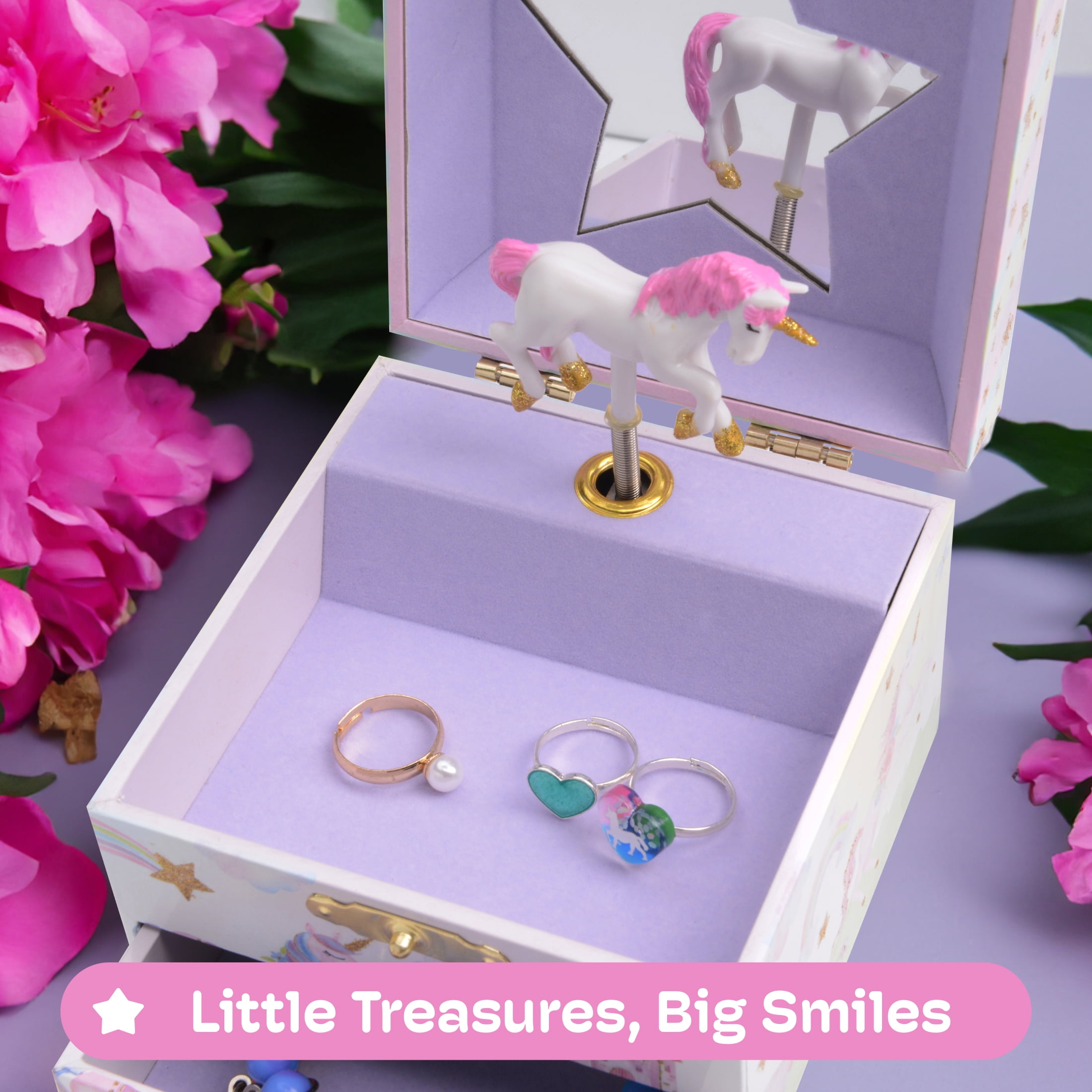 JEWEL BOX 1 & 2 セット Jewelkeeper Unicorn Music Box & Jewelry Set - Pack de 3 Regalos