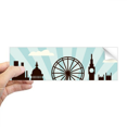 thumbnail image 1 of Britain UK London Eye Outline United Kingdom Rectangle Bumper Sticker Notebook Window Decal, 1 of 1