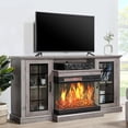 thumbnail image 2 of Fireplace TV Stand 59" Media Entertainment Center with Farmhouse Glass Door Storage Cabinet, TV Console Table for TVs up to 65" My Lux Decor Round, 2 of 9