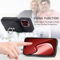 thumbnail image 4 of Compatible with iPhone 16 Wallet Case with Credit Card Holder, 360° Rotation Ring Holder Stand, Back Flip Premium Leather Shockproof Cover for iPhone 16,Black, 4 of 14