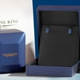 thumbnail image 5 of Gem Stone King 14K White Gold Blue Sapphire Double Notch Stud Earrings for Women Men | 1.26 Cttw | Gemstone September Birthstone | Marquise 8X4MM, 5 of 6