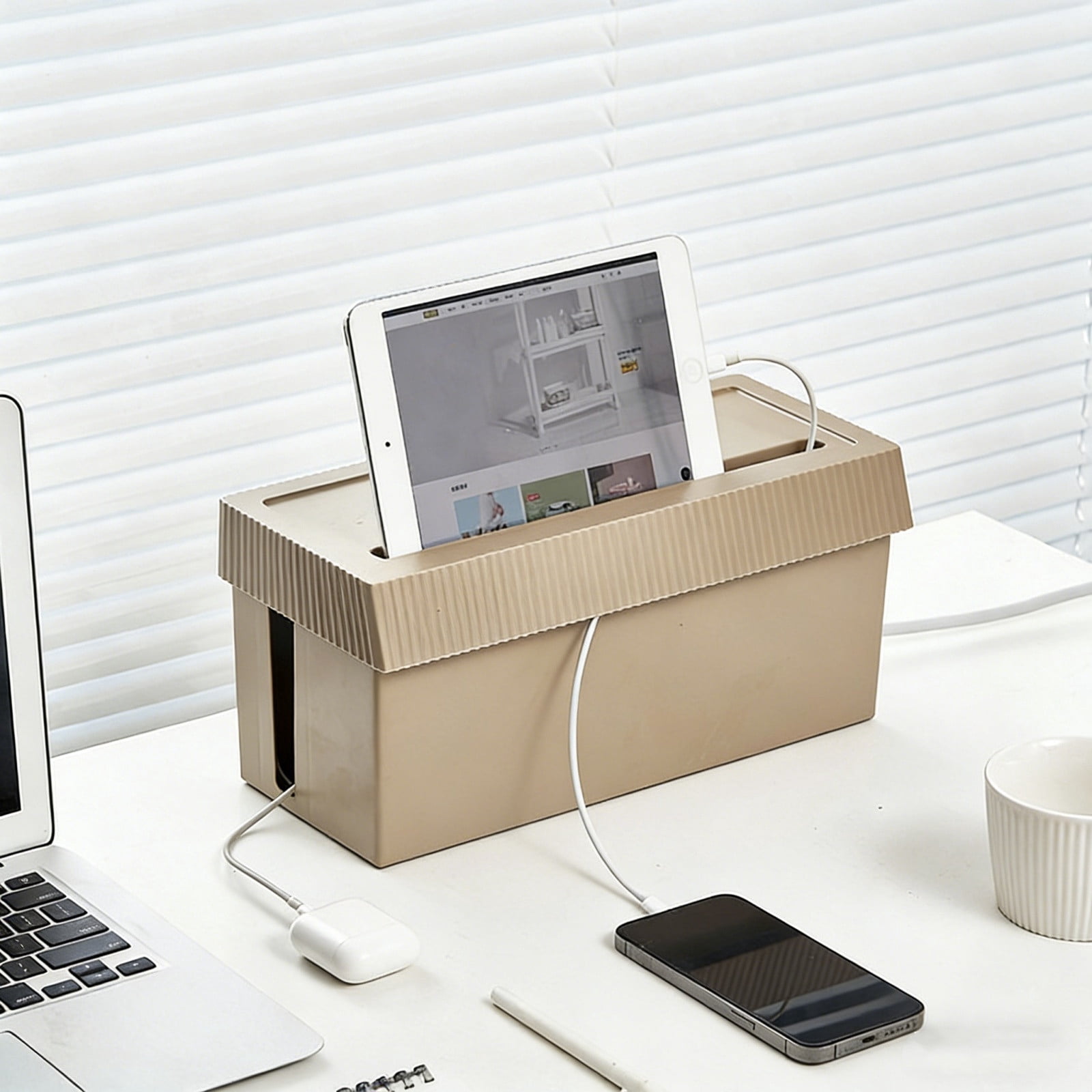 Cord Organizer Box Cable Management Storage for Home Office Desk Tv Use