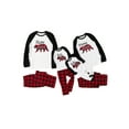 thumbnail image 1 of Qiylii Holiday Family Pajamas Matching Sets Christmas PJs with Mama Bear Printed Romper Plaid Pants Sleepwear, 1 of 6