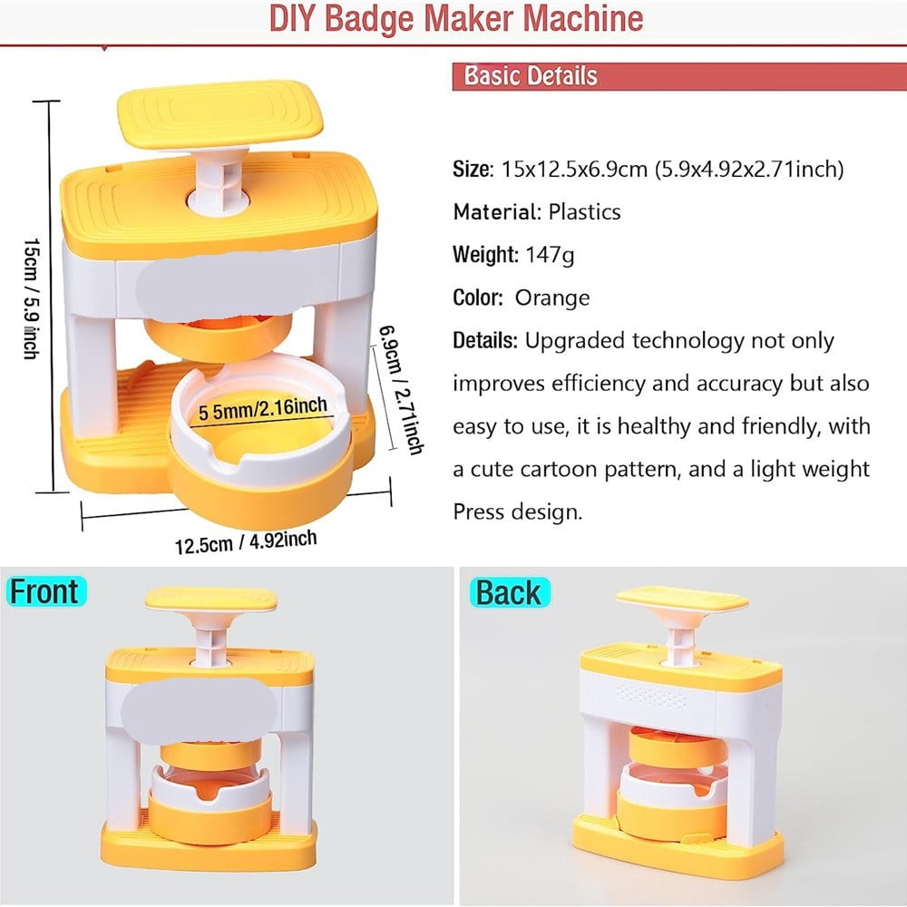 DIY Button Maker Machine,55mm Button Maker Button Press Machine with Cutter and 38Pc ,Beginner-Friendly