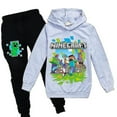 thumbnail image 1 of Kid Minecraft Game Hooded Tracksuit Unisex Sport Hoodie Pant Outfit Set, 1 of 2