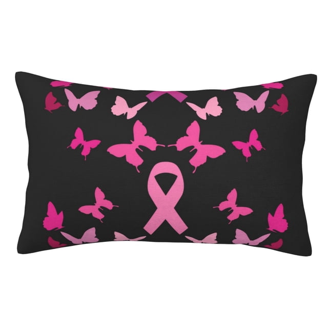 Balery Breast Cancer Funda de Cojín Estampada, Regalos para Mujeres, Regalos de Amor para Ella, Regalos para Novia o Esposa, Funda de Almohada-14"x20"