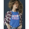 thumbnail image 2 of Good Vibes - Pink Emojis Graphic Women's T-shirt, 2 of 4